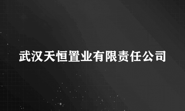 武汉天恒置业有限责任公司