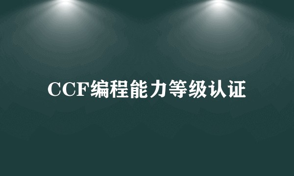 CCF编程能力等级认证