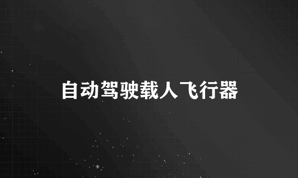 自动驾驶载人飞行器