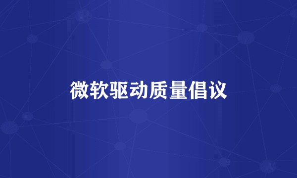 微软驱动质量倡议