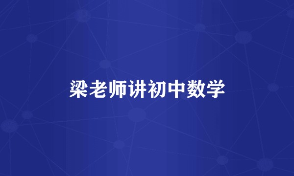 梁老师讲初中数学