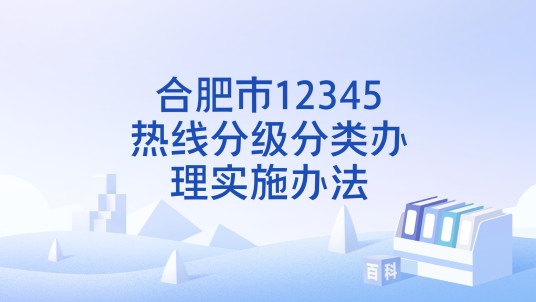 合肥市12345热线分级分类办理实施办法