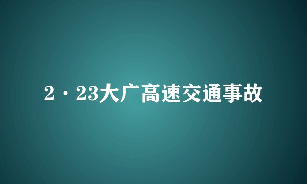 2·23大广高速交通事故