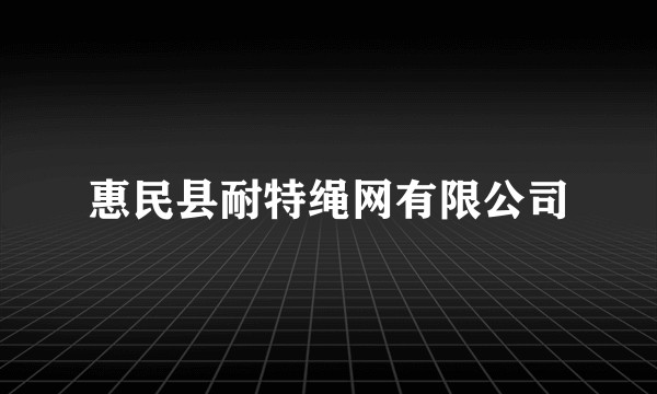 惠民县耐特绳网有限公司