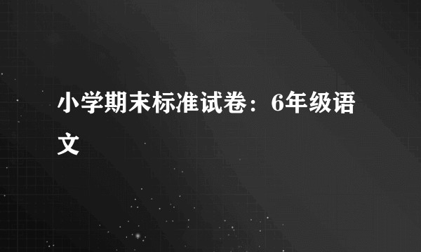 小学期末标准试卷:6年级语文