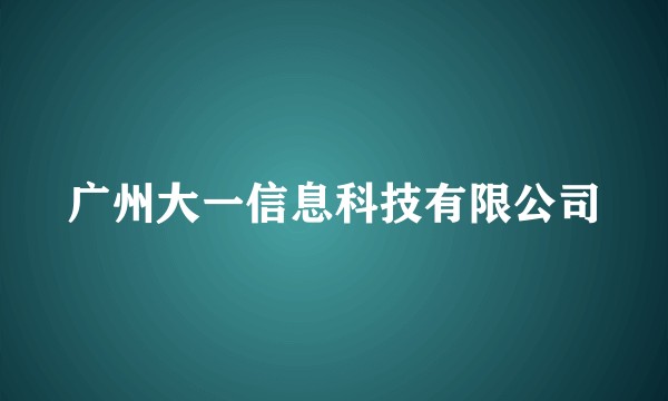 广州大一信息科技有限公司