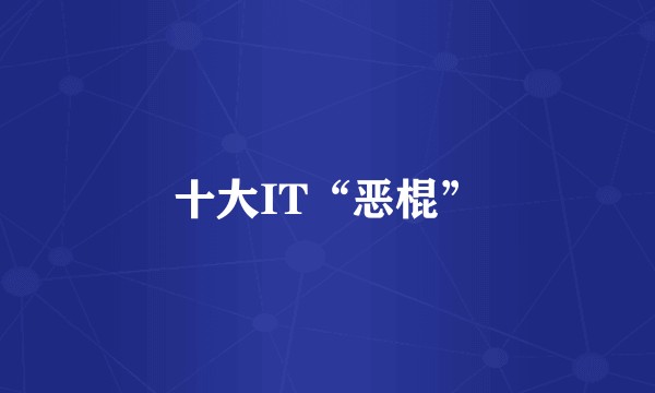 十大IT“恶棍”