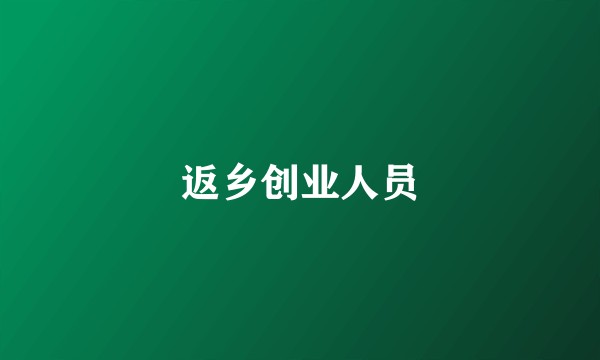 返乡创业人员