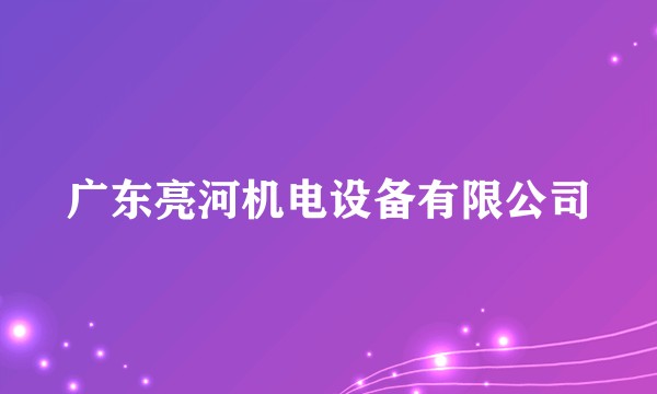 广东亮河机电设备有限公司