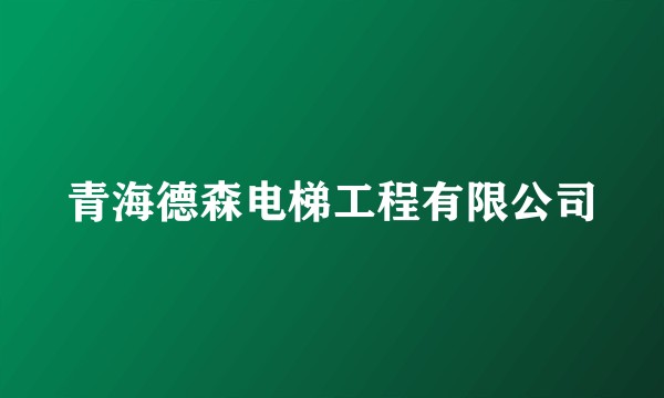 青海德森电梯工程有限公司