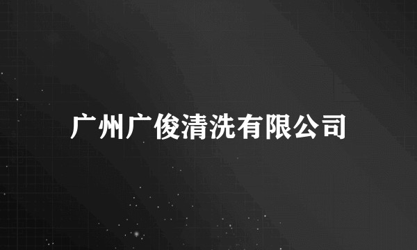 广州广俊清洗有限公司