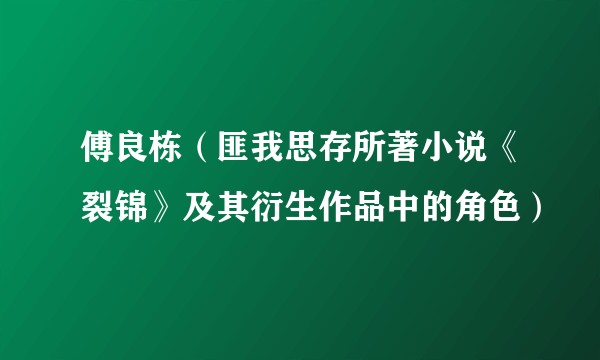 傅良栋（匪我思存所著小说《裂锦》及其衍生作品中的角色）