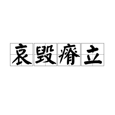 哀毁瘠立