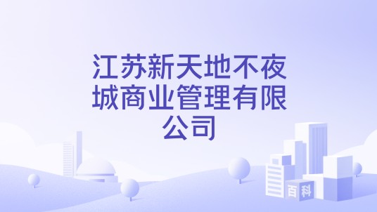 江苏新天地不夜城商业管理有限公司