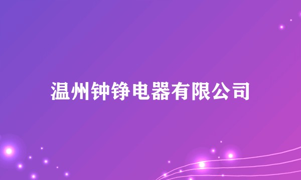 温州钟铮电器有限公司