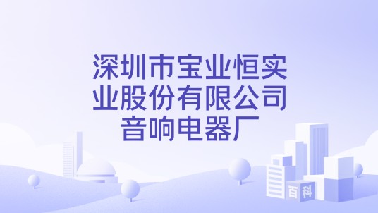 深圳市宝业恒实业股份有限公司音响电器厂
