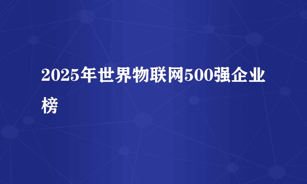 2025年世界物联网500强企业榜