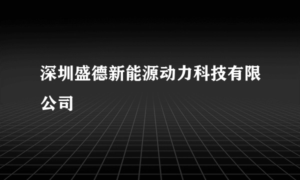 深圳盛德新能源动力科技有限公司