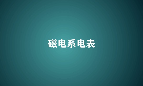 磁电系电表