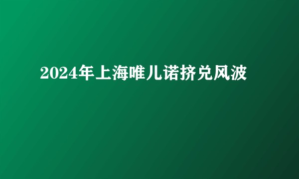 2024年上海唯儿诺挤兑风波