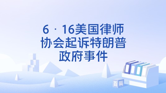 6·16美国律师协会起诉特朗普政府事件