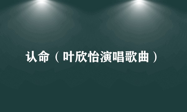认命（叶欣怡演唱歌曲）