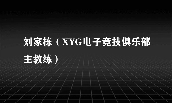 刘家栋（XYG电子竞技俱乐部主教练）