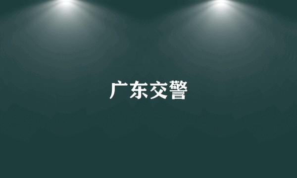 广东交警