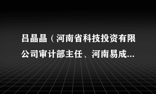 吕晶晶（河南省科技投资有限公司审计部主任、河南易成新能源股份有限公司董事）