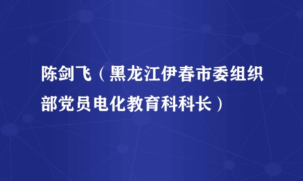陈剑飞（黑龙江伊春市委组织部党员电化教育科科长）