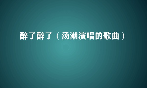 醉了醉了（汤潮演唱的歌曲）