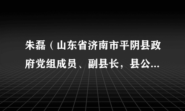 朱磊（山东省济南市平阴县政府党组成员、副县长，县公安局党委书记、局长）