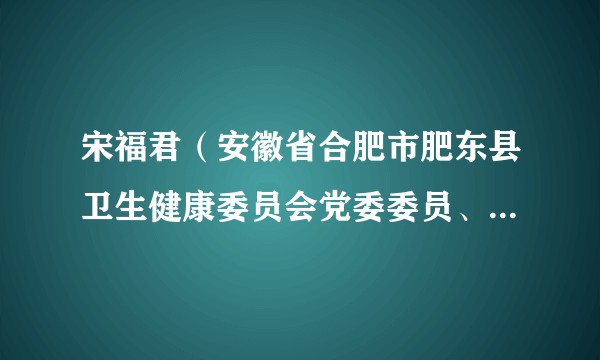 宋福君（安徽省合肥市肥东县卫生健康委员会党委委员、副主任）