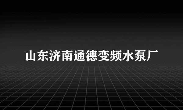 山东济南通德变频水泵厂