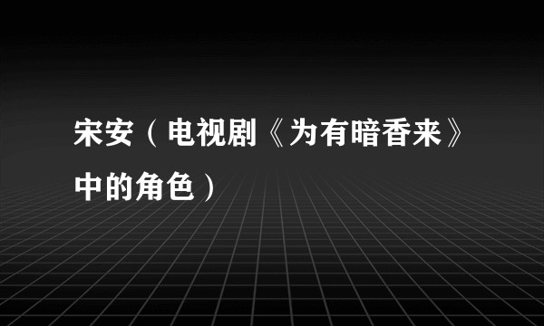 宋安（电视剧《为有暗香来》中的角色）