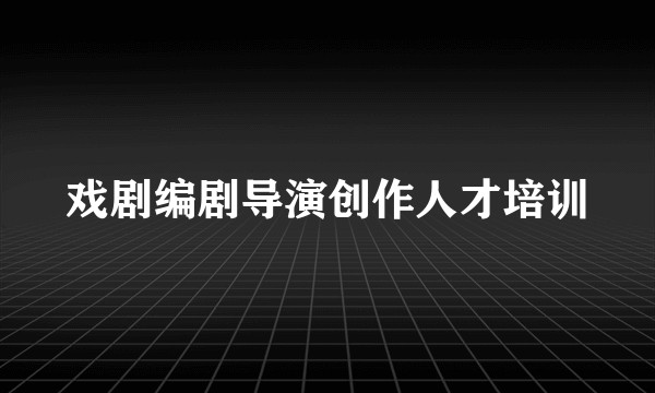 戏剧编剧导演创作人才培训