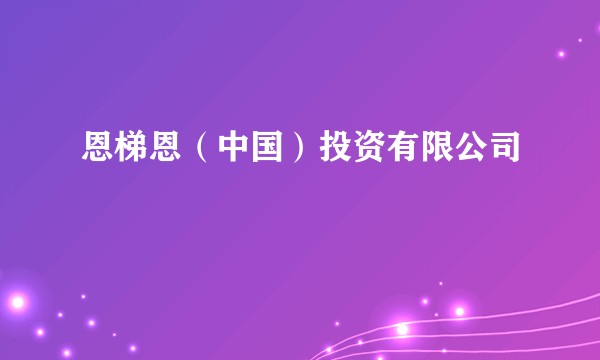 恩梯恩(中国)投资有限公司