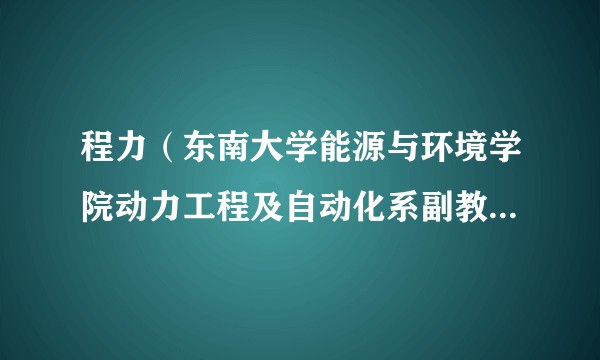程力（东南大学能源与环境学院动力工程及自动化系副教授、硕士生导师）
