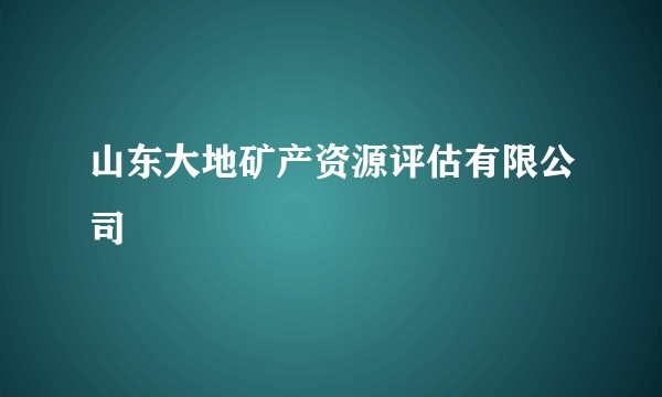 山东大地矿产资源评估有限公司