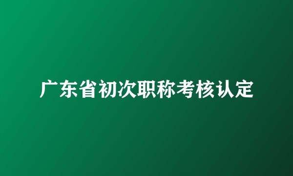 广东省初次职称考核认定
