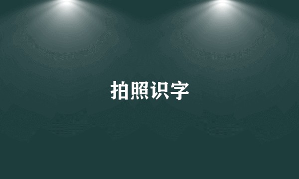 拍照识字