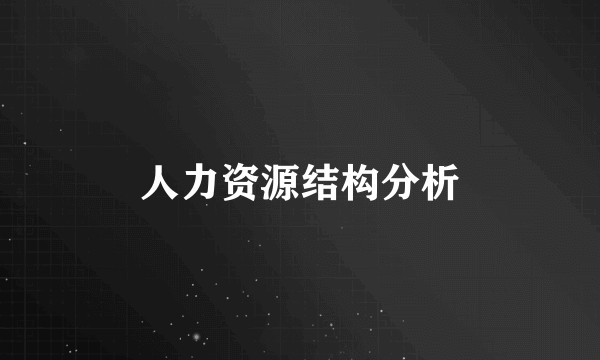人力资源结构分析
