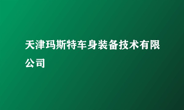 天津玛斯特车身装备技术有限公司