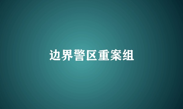 边界警区重案组