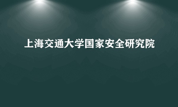 上海交通大学国家安全研究院