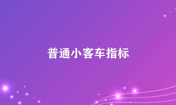 普通小客车指标