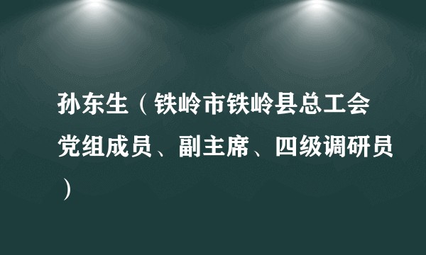 孙东生（铁岭市铁岭县总工会党组成员、副主席、四级调研员）