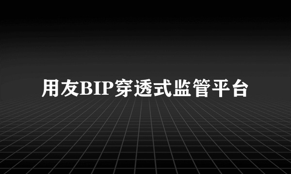 用友BIP穿透式监管平台