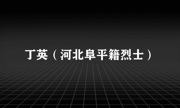 丁英（河北阜平籍烈士）