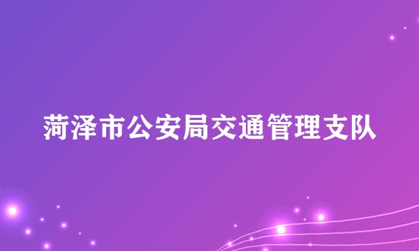 菏泽市公安局交通管理支队